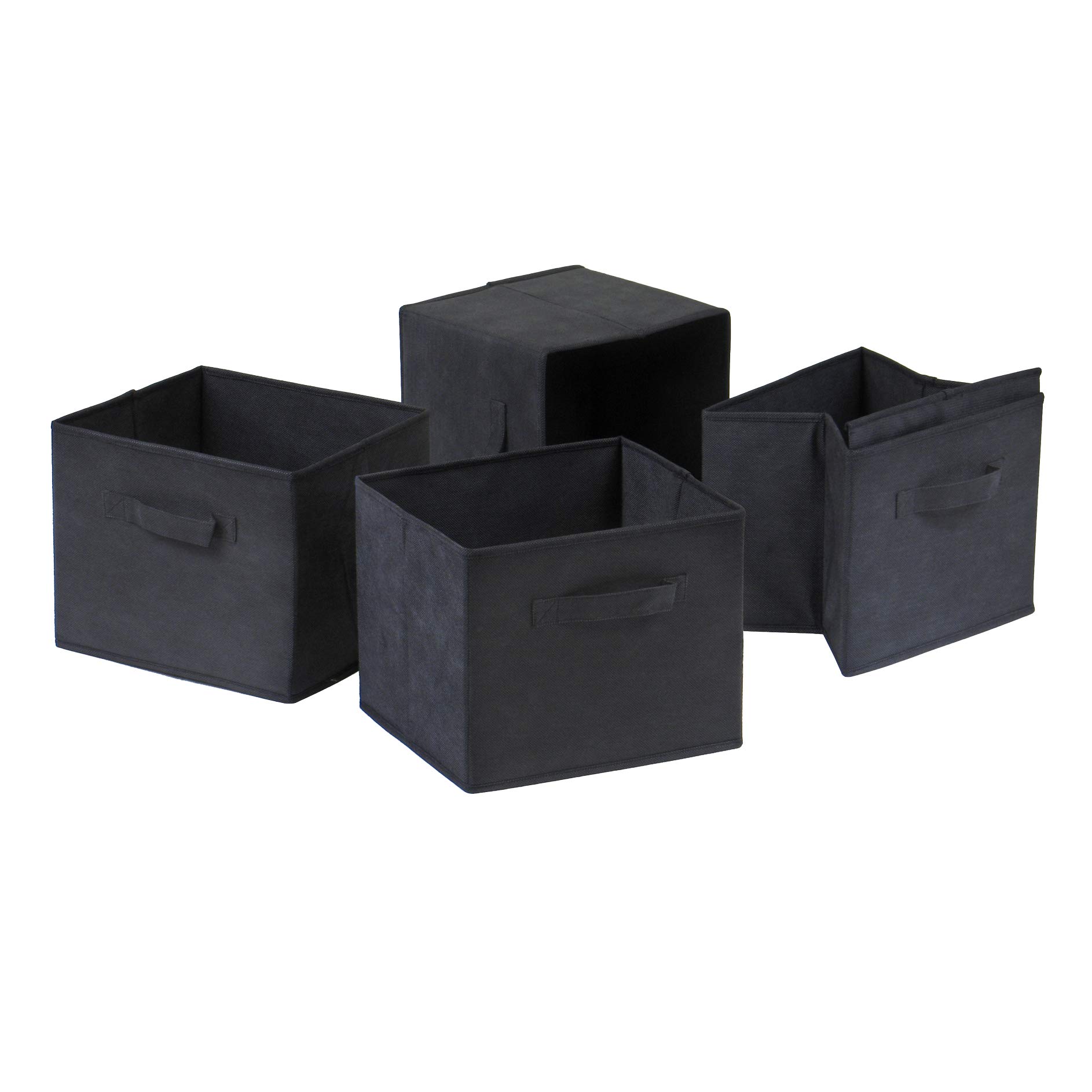 Verona 2-Section M Storage Shelf with 4 Foldable Black Fabric Baskets - Image 5