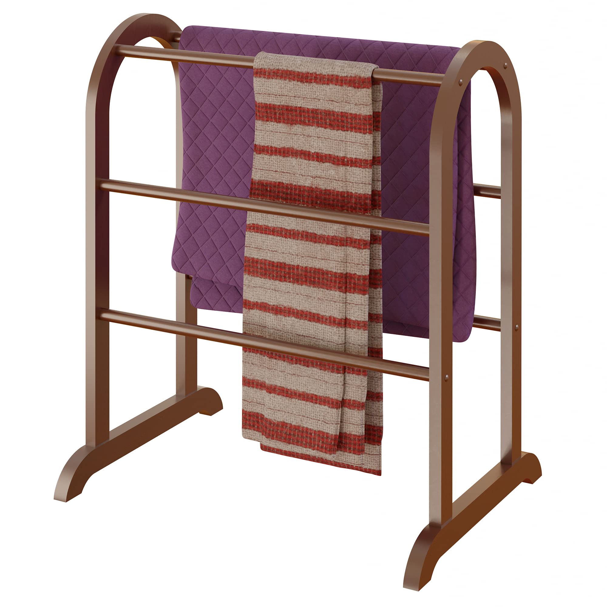 Winsome 94326 Wood Quilt Rack With 6 Rungs, Antique Walnut - Image 6