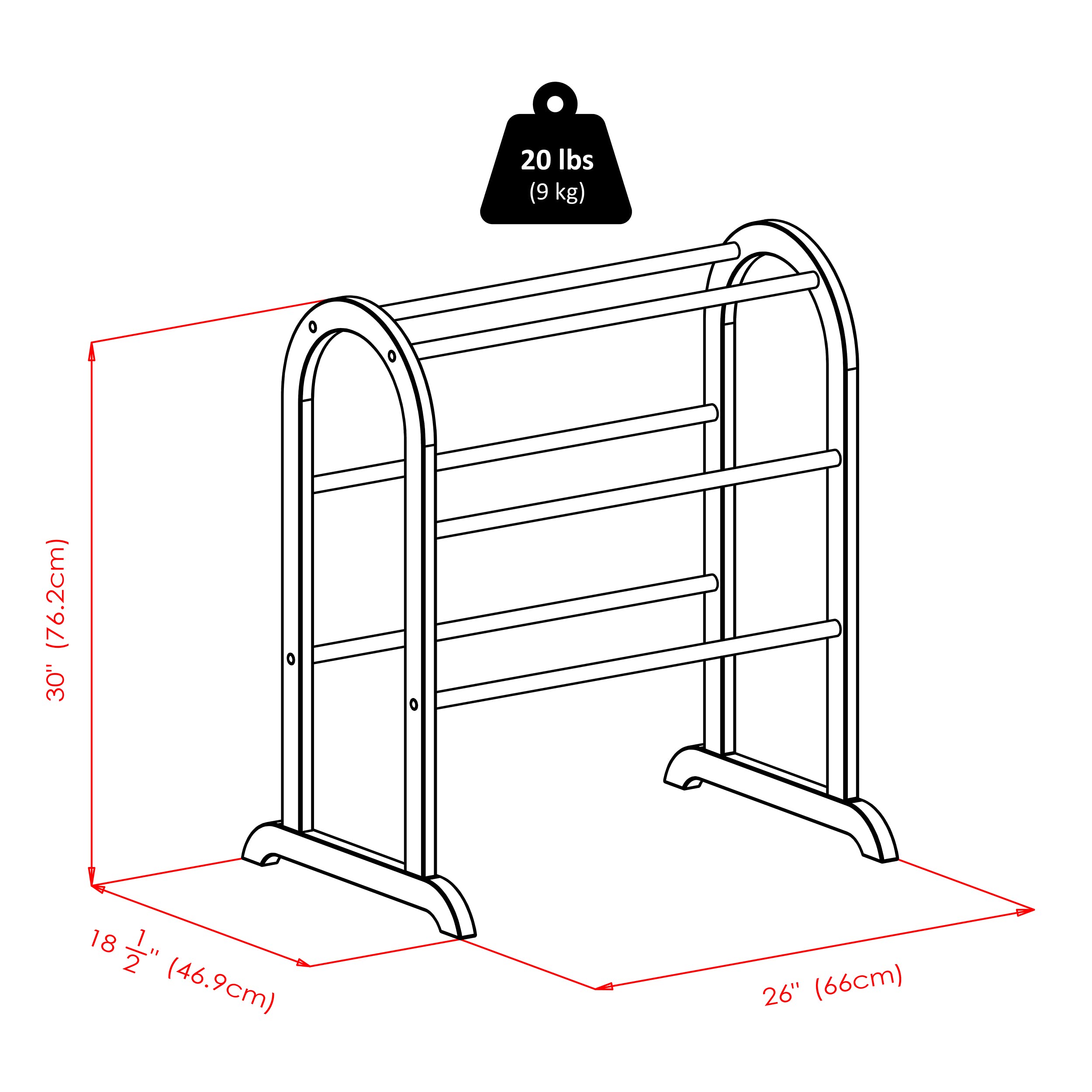 Winsome 94326 Wood Quilt Rack With 6 Rungs, Antique Walnut - Image 8