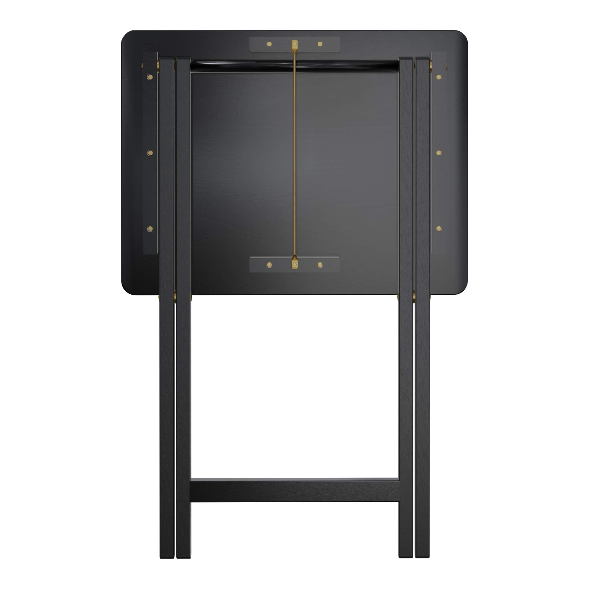 Winsome Alex Set of 4 Foldable Snack Tables with Storage Rack, 26" in Black, Easy to Store Portable Fold Up Table Set for Kitchen, Living Room TV Dining, Crafts, Puzzles, Work From Home - Image 13