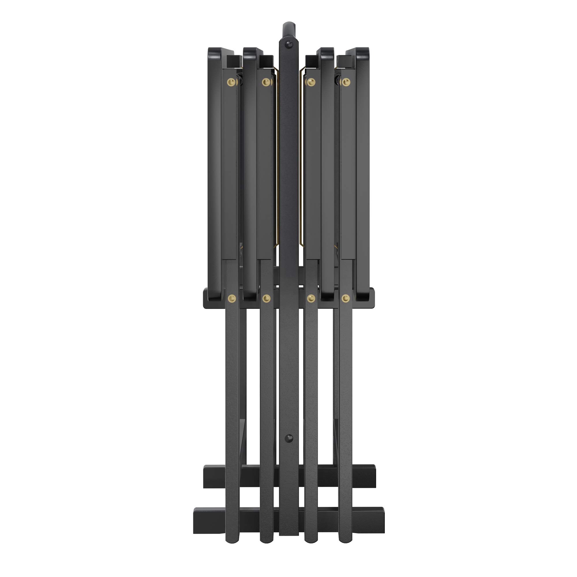 Winsome Alex Set of 4 Foldable Snack Tables with Storage Rack, 26" in Black, Easy to Store Portable Fold Up Table Set for Kitchen, Living Room TV Dining, Crafts, Puzzles, Work From Home - Image 9
