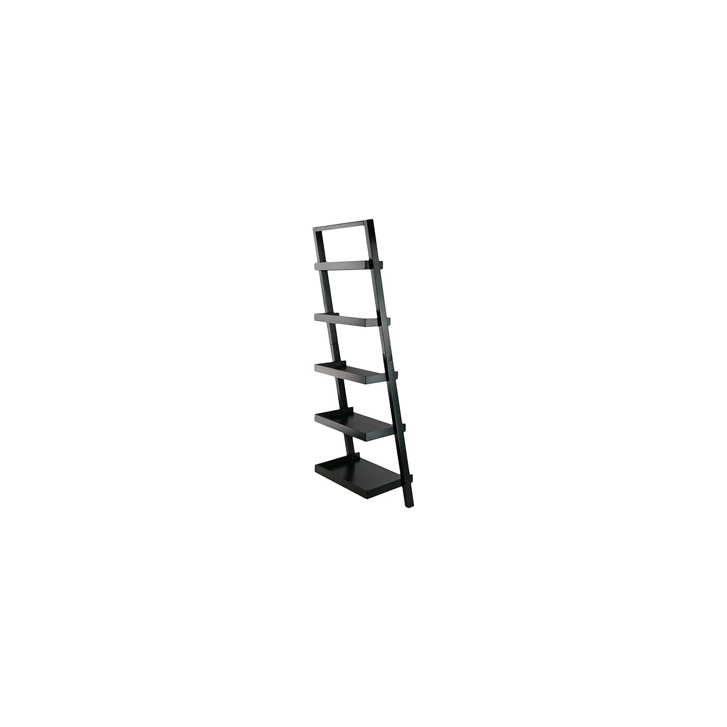 Winsome Bellamy 5-Shelf 69" H Leaning Bookcase, Black (29553) - Image 4