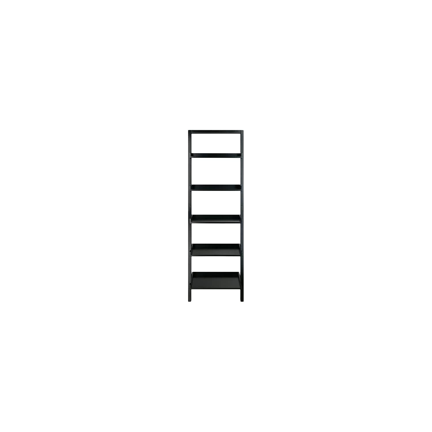 Winsome Bellamy 5-Shelf 69" H Leaning Bookcase, Black (29553) - Image 5