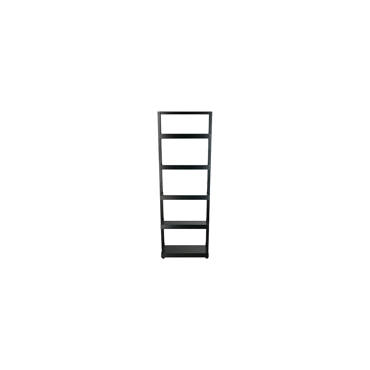 Winsome Bellamy 5-Shelf 69" H Leaning Bookcase, Black (29553) - Image 7
