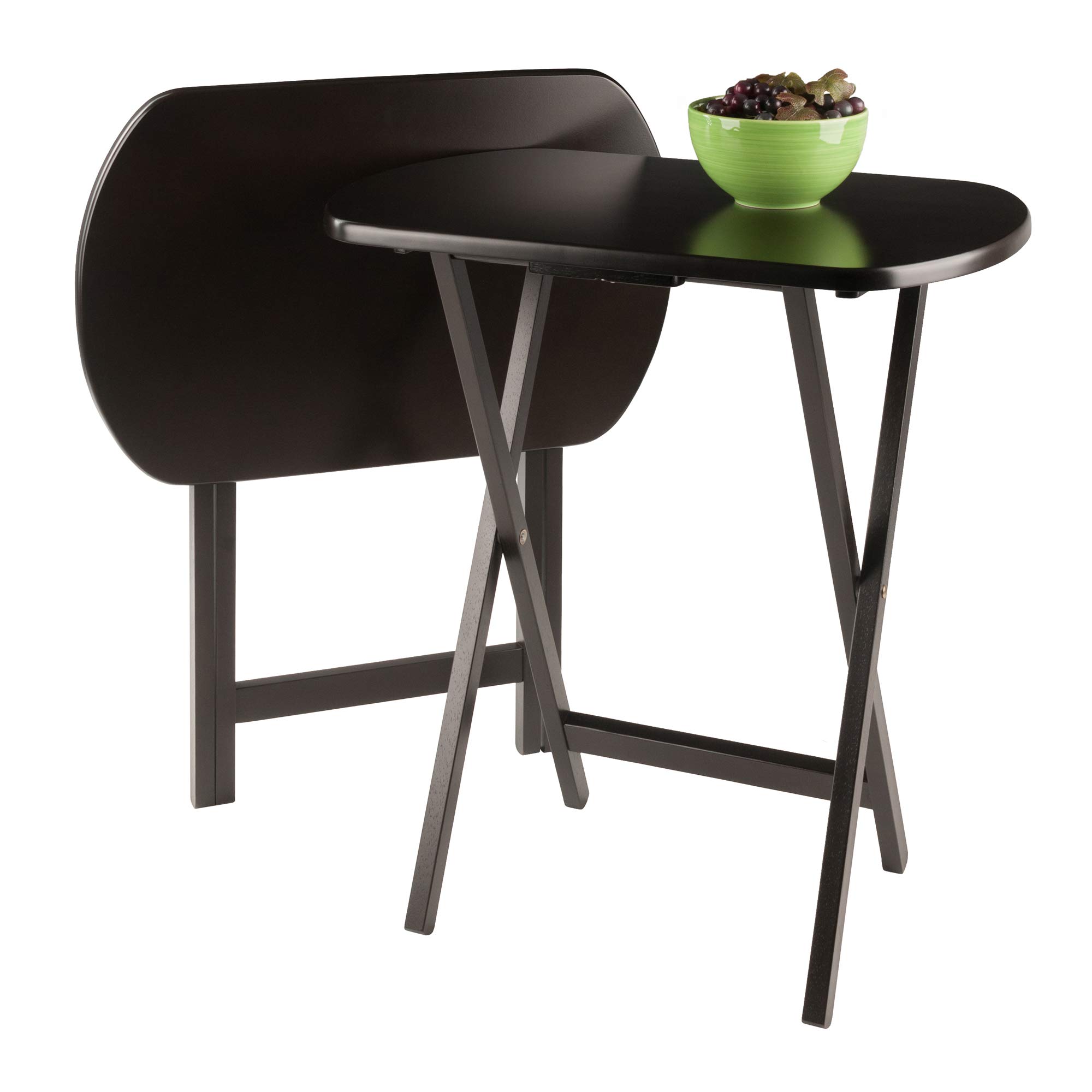 Winsome Corbett Set of 2 Oversized Foldable Snack Tables, Easy to Store Portable Fold Up Table Set for Kitchen, Living Room TV Dining, Crafts, Puzzles, Work From Home - Image 11