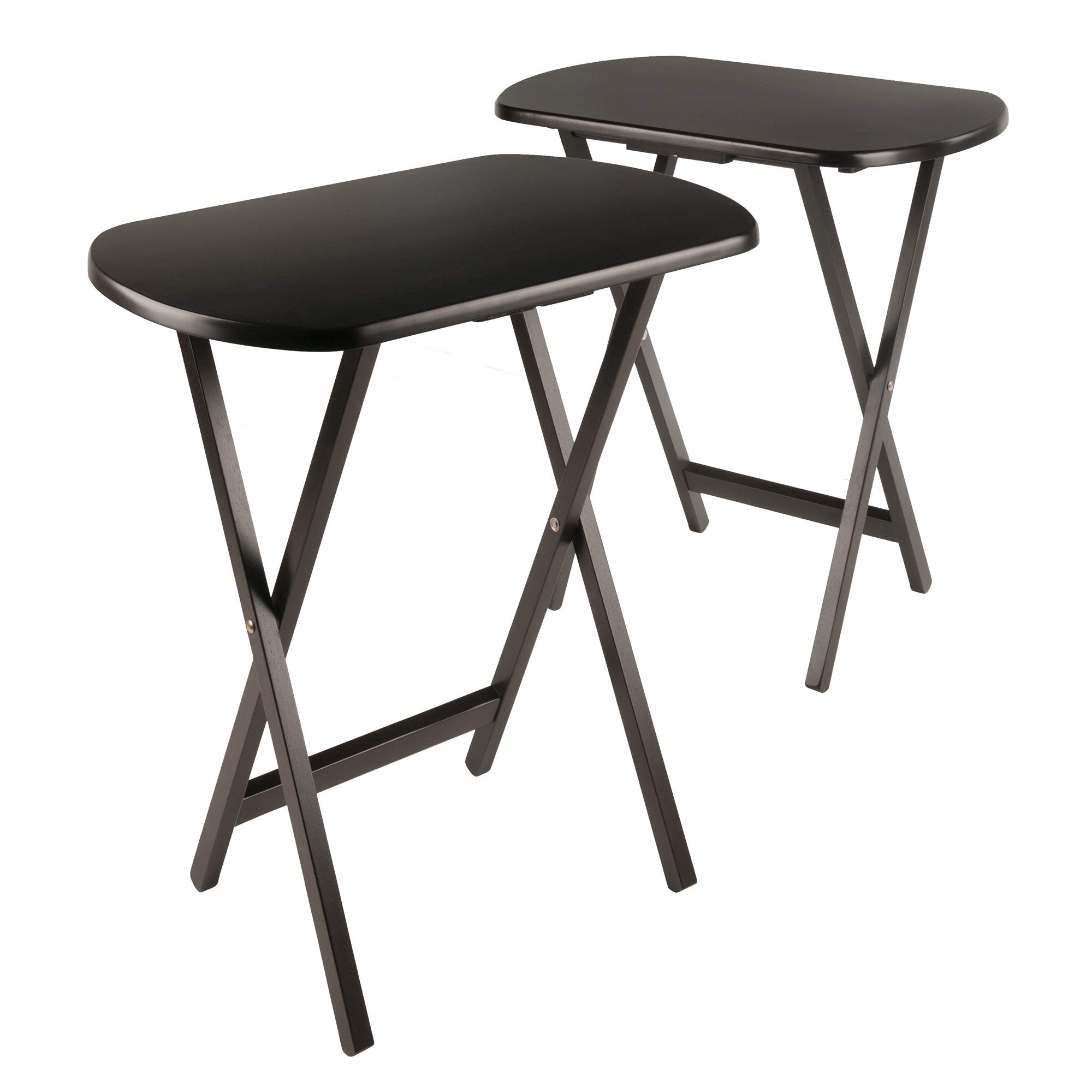 Winsome Corbett Set of 2 Oversized Foldable Snack Tables, Easy to Store Portable Fold Up Table Set for Kitchen, Living Room TV Dining, Crafts, Puzzles, Work From Home - Image 7