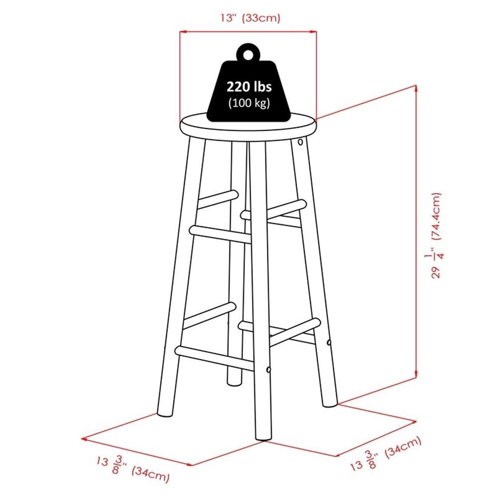 Winsome Huxton 2-Piece Bar Stools, 29 in, Teak Seat with Oyster Gray Base, Solid Wood - Image 3