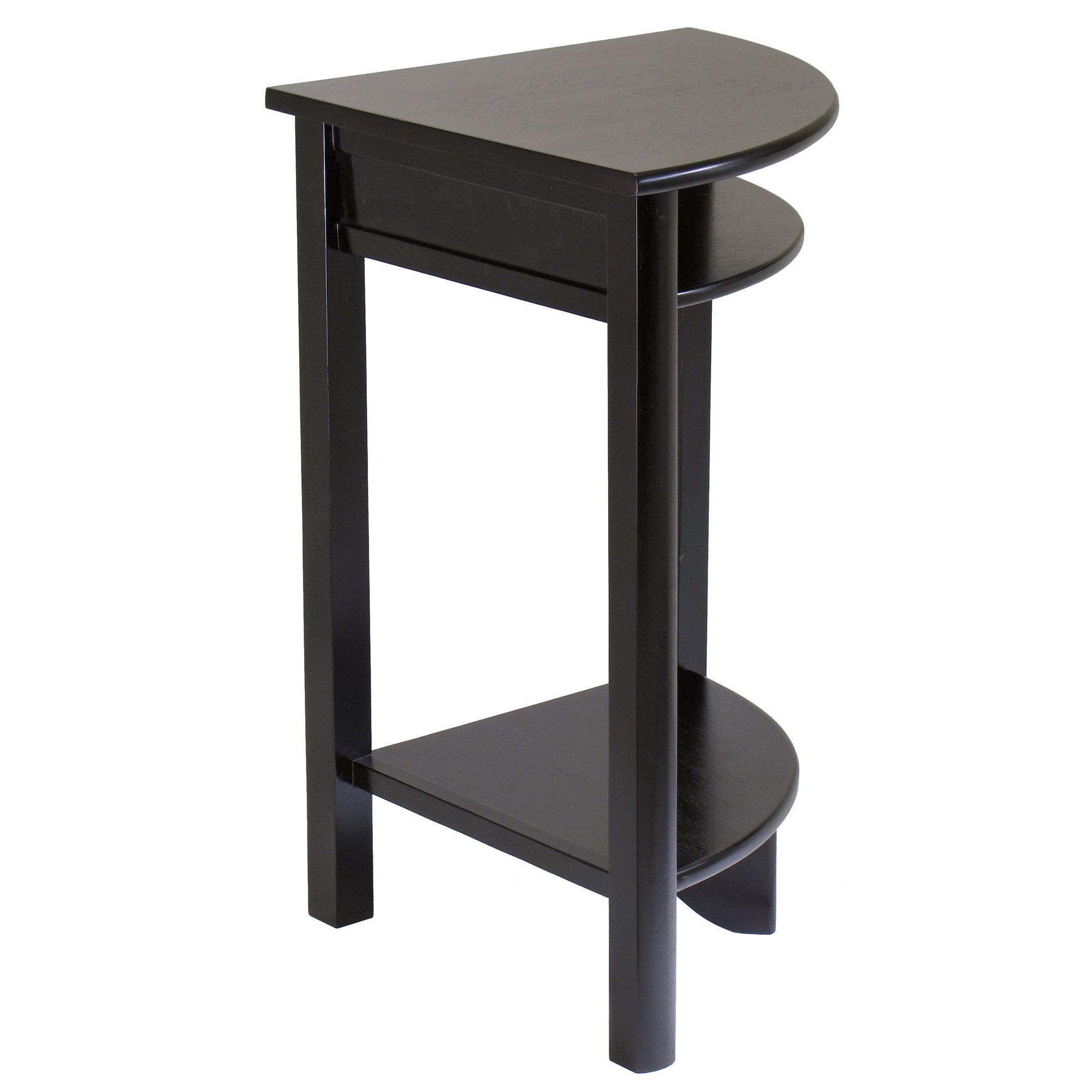 Winsome LISO 31.1-inch x 20 1/2-inch x 20 1/2-inch Composite Wood Corner Table with Cube Storage, Dark Brown - Image 4