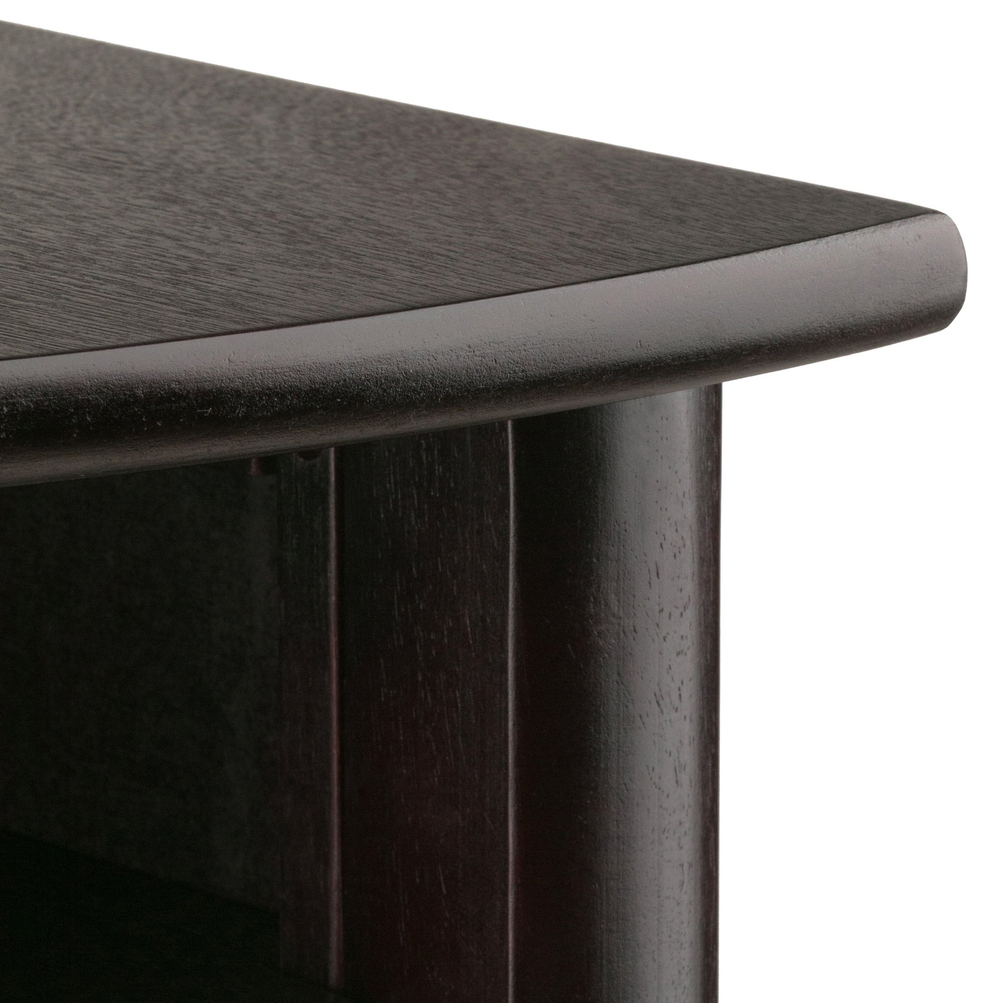 Winsome LISO 31.1-inch x 20 1/2-inch x 20 1/2-inch Composite Wood Corner Table with Cube Storage, Dark Brown - Image 5