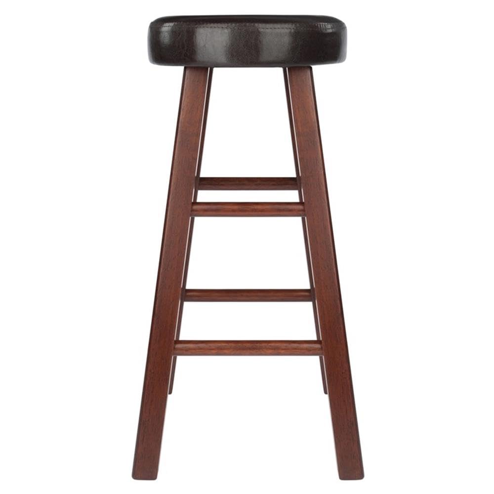 Winsome Maria 2-Piece Counter Stool Set, 25In Height, Faux Leather Cushion Seat, Walnut Finish - Image 8
