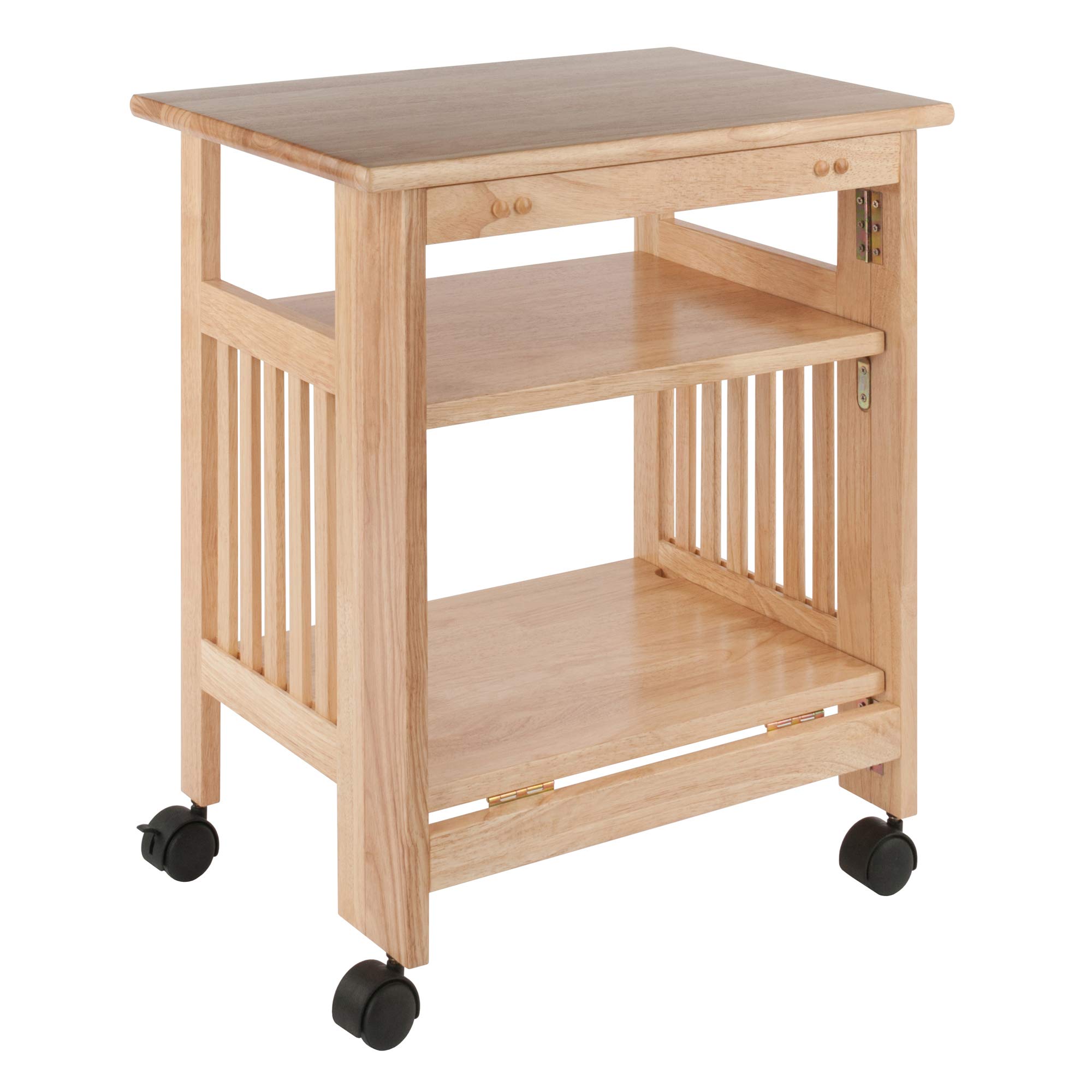 Winsome Mission 2-Shelf Wood Mobile Printer Stand, Brown (81628) - Image 13
