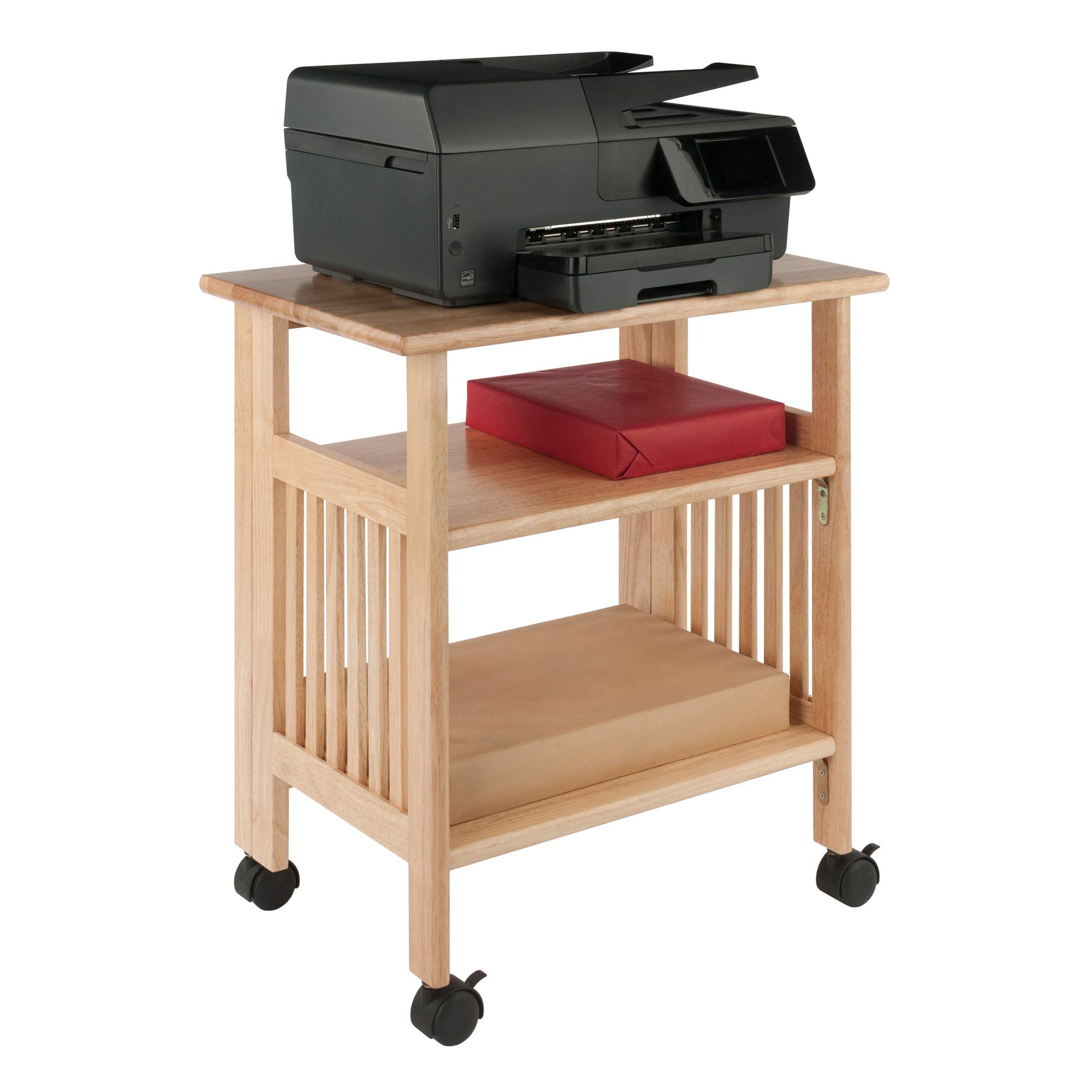 Winsome Mission 2-Shelf Wood Mobile Printer Stand, Brown (81628) - Image 14