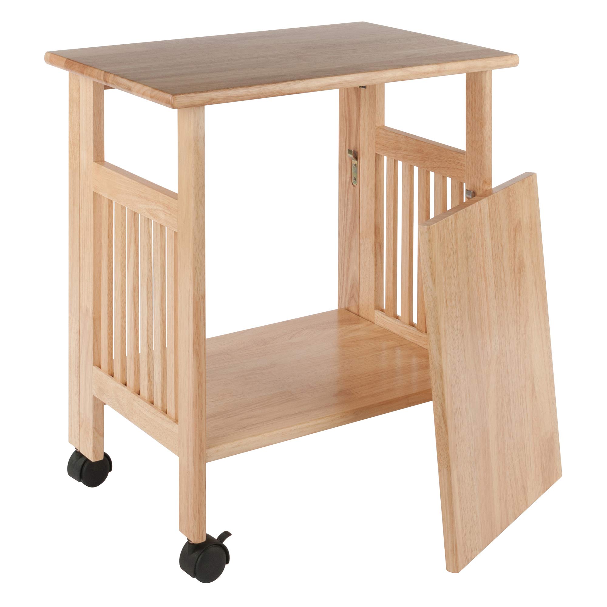 Winsome Mission 2-Shelf Wood Mobile Printer Stand, Brown (81628) - Image 4