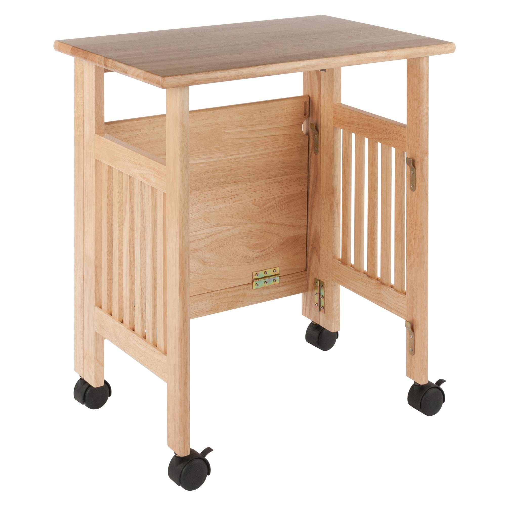 Winsome Mission 2-Shelf Wood Mobile Printer Stand, Brown (81628) - Image 5