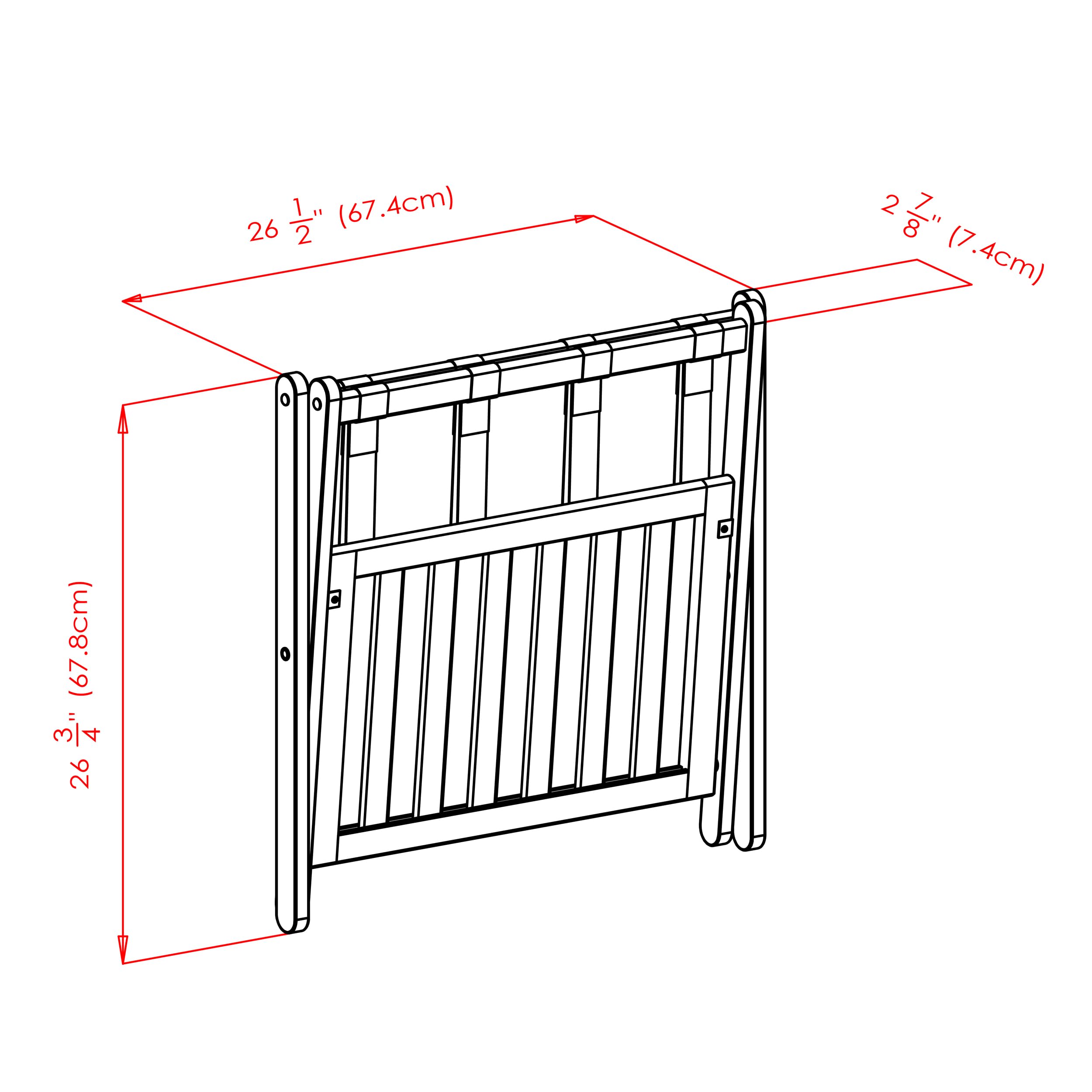 Winsome Reese Luggage Rack with Storage Shelf, for Guest Room, Bedroom, Foldable, No Assembly, Espresso - Image 7