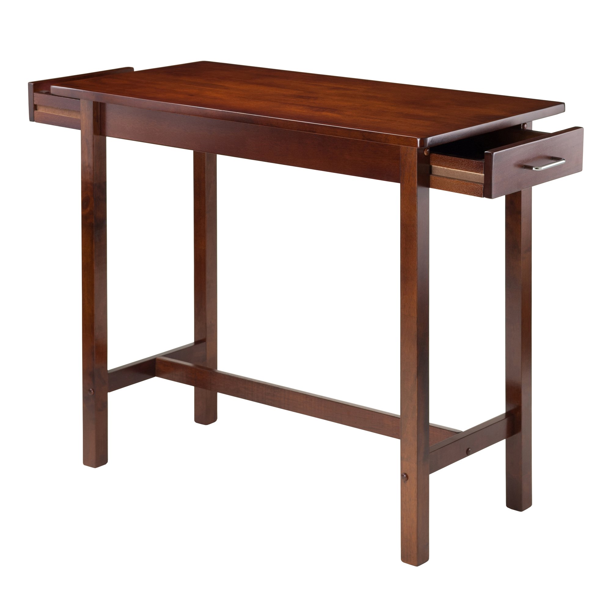 Winsome Sally 3-Pc Breakfast Table with 2 Cushion Saddle Seat Stools, Walnut and Black - Image 3