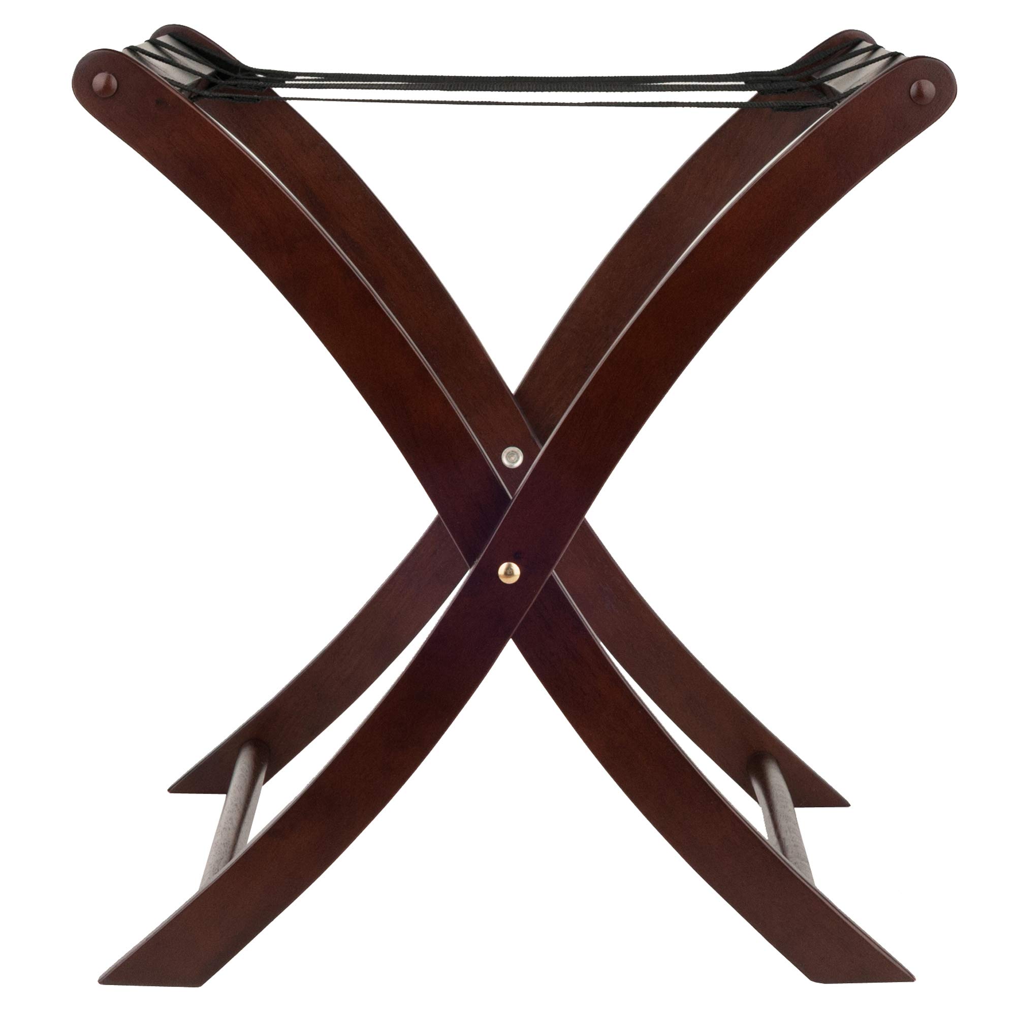 Winsome Scarlett Luggage Rack in Cappuccino, Sturdy Folding Suitcase and Bag Stand for Guest Room, Bedroom, Must Have Foldable Storage Essential for Guests, Small Businesses, Home - Image 3