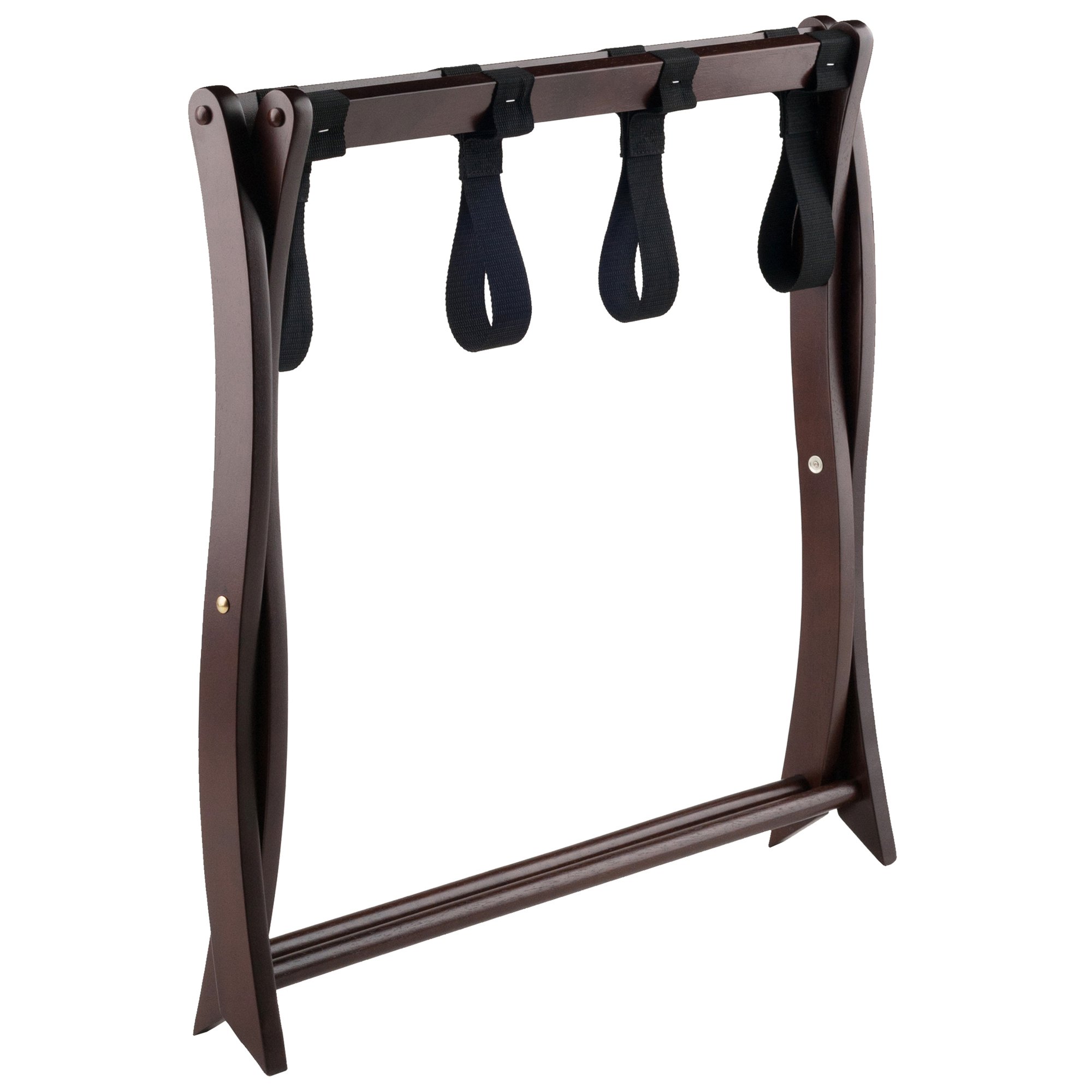 Winsome Scarlett Luggage Rack in Cappuccino, Sturdy Folding Suitcase and Bag Stand for Guest Room, Bedroom, Must Have Foldable Storage Essential for Guests, Small Businesses, Home - Image 4