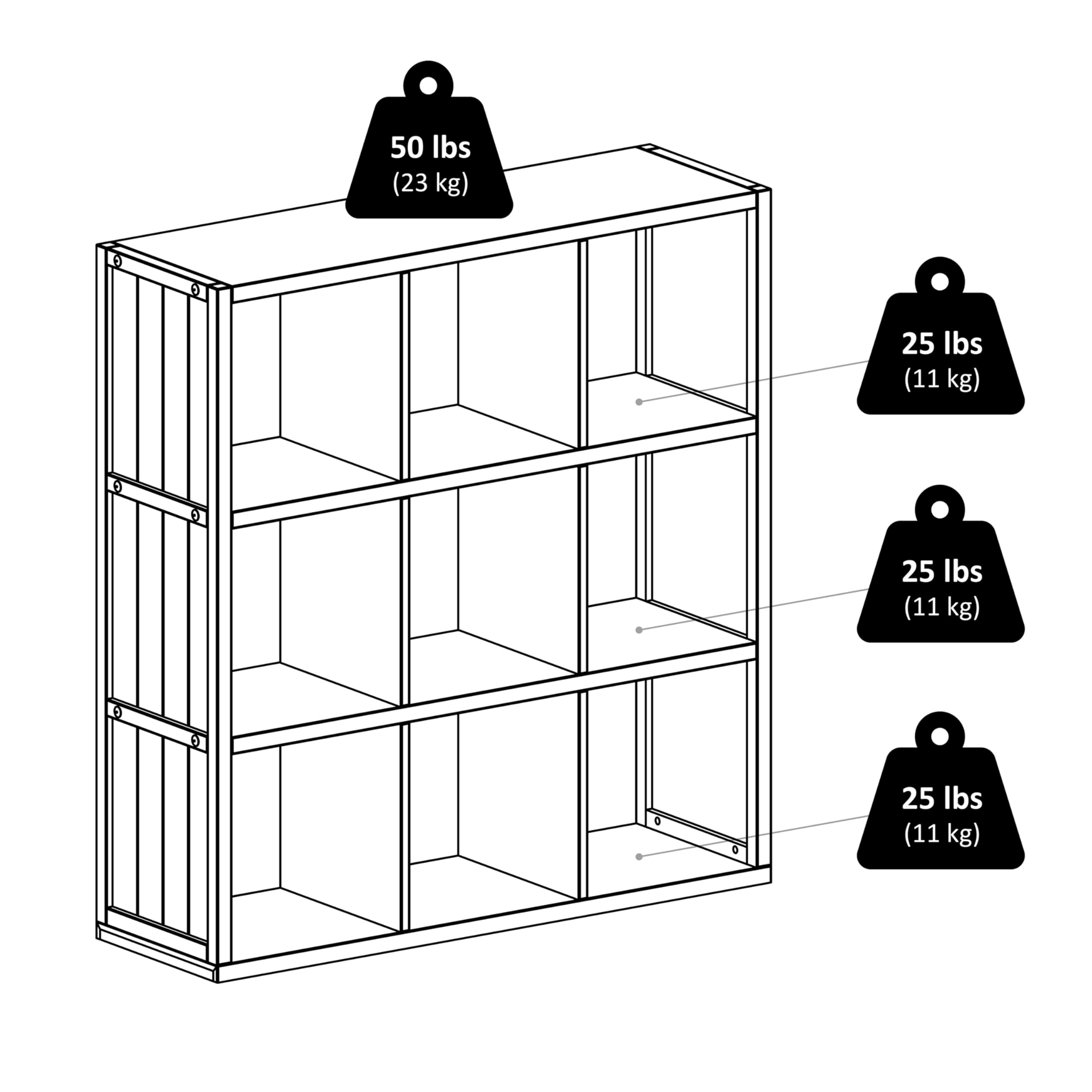 Winsome Timothy Shelving, small, Black - Image 9