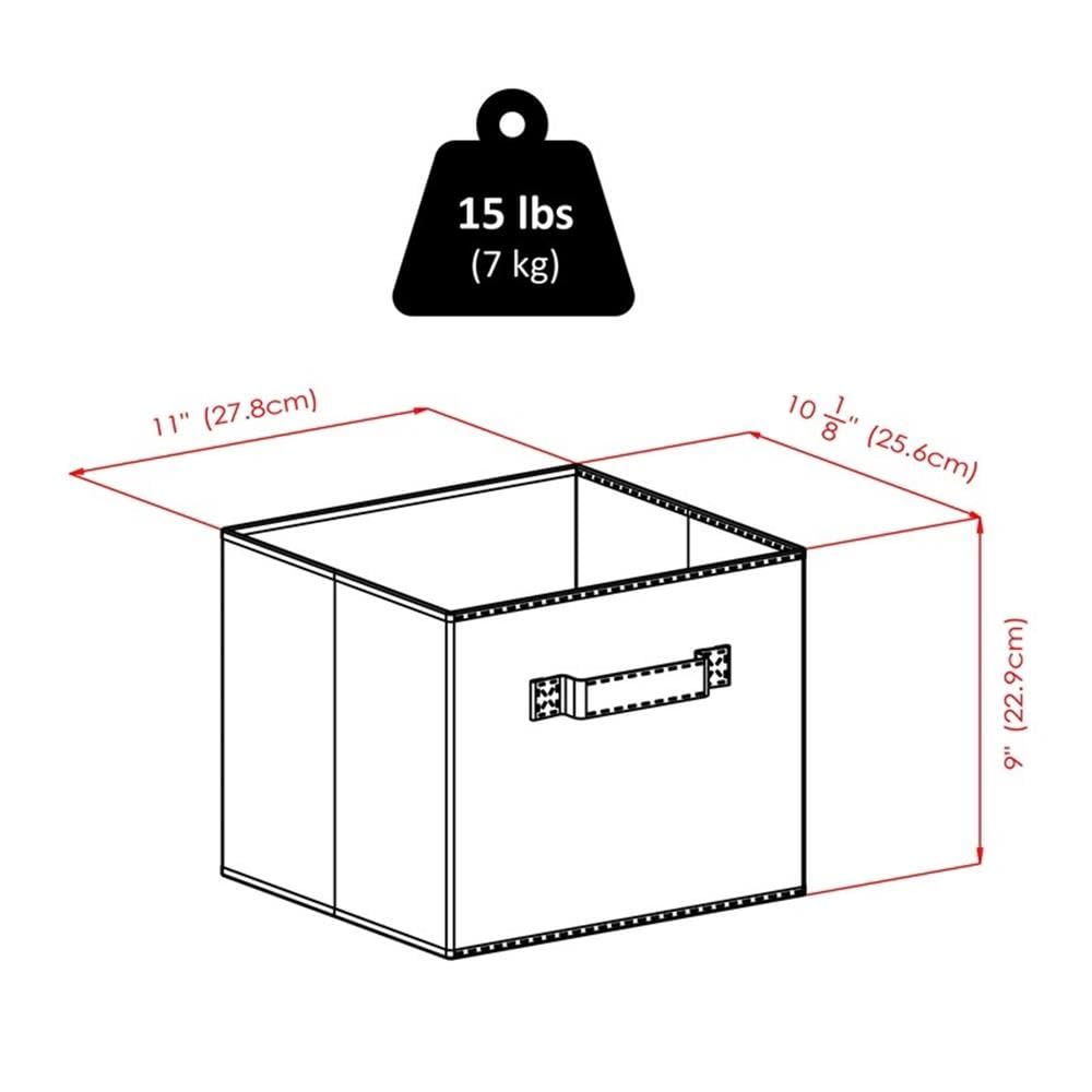 Winsome Wood Capri Wood 3 Section Storage Shelf with 6 Black Fabric Foldable Baskets - Image 3