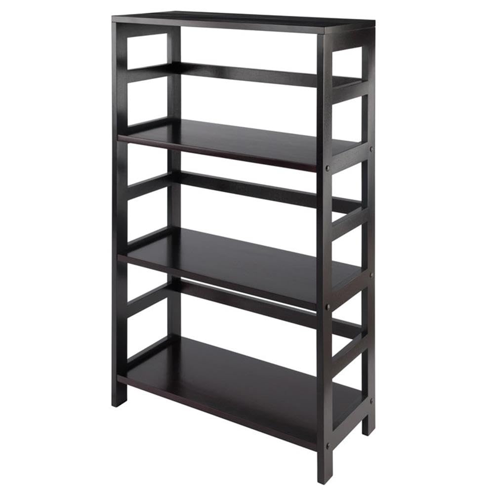 Winsome Wood Capri Wood 3 Section Storage Shelf with 6 Black Fabric Foldable Baskets - Image 4