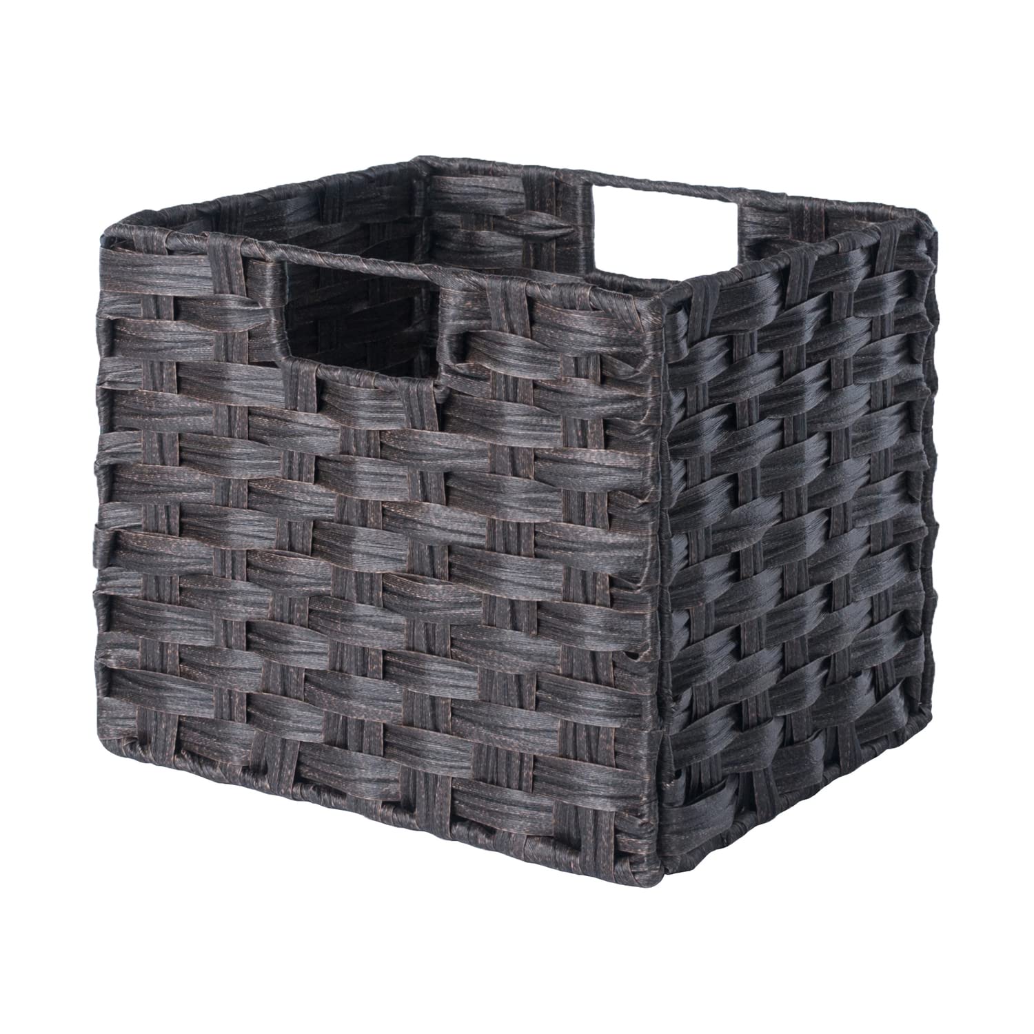 Winsome Wood Melanie 2-Pc Foldable Woven Fiber Basket Set, Chocolate - Image 3