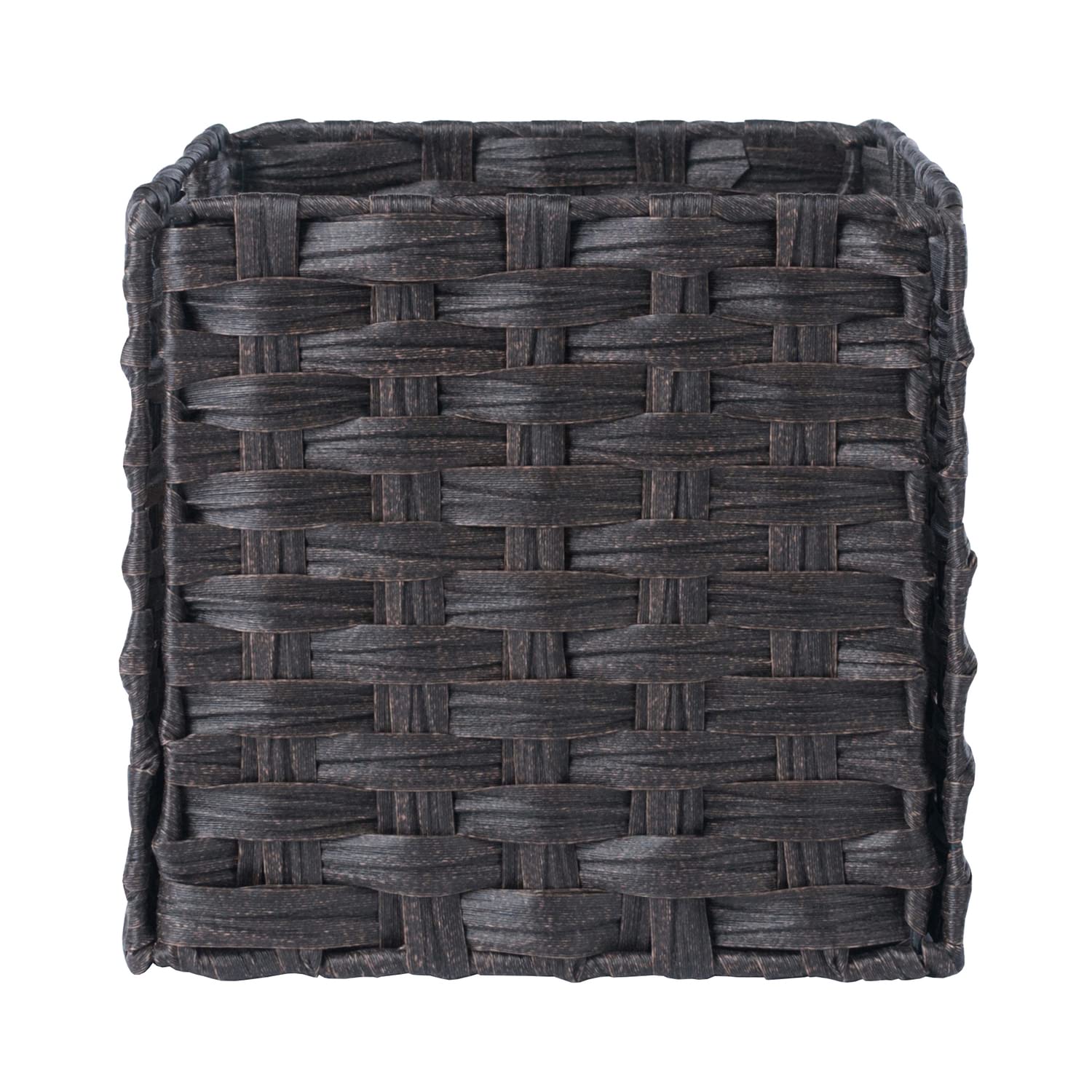 Winsome Wood Melanie 2-Pc Foldable Woven Fiber Basket Set, Chocolate - Image 4