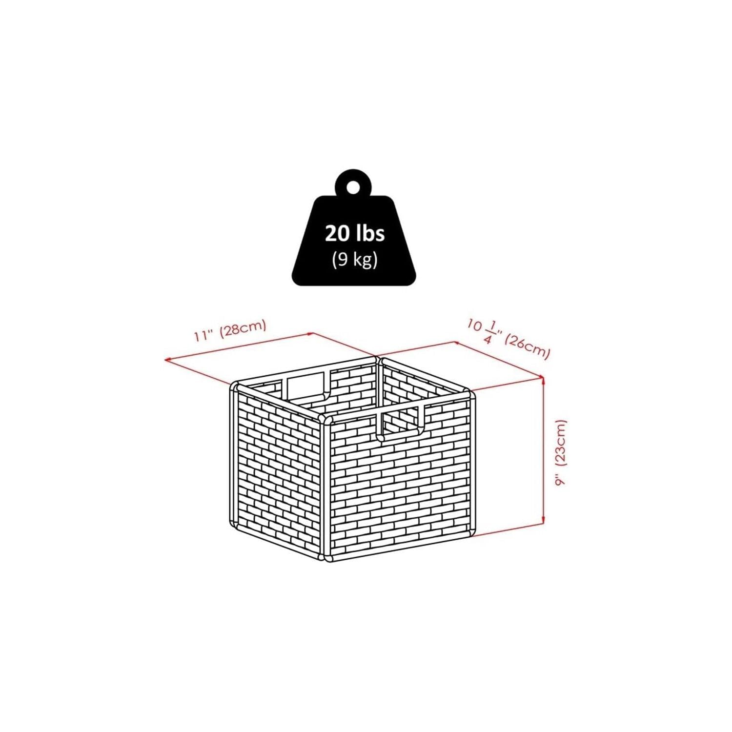 Winsome Wood Melanie 2-Pc Foldable Woven Fiber Basket Set, Chocolate - Image 8