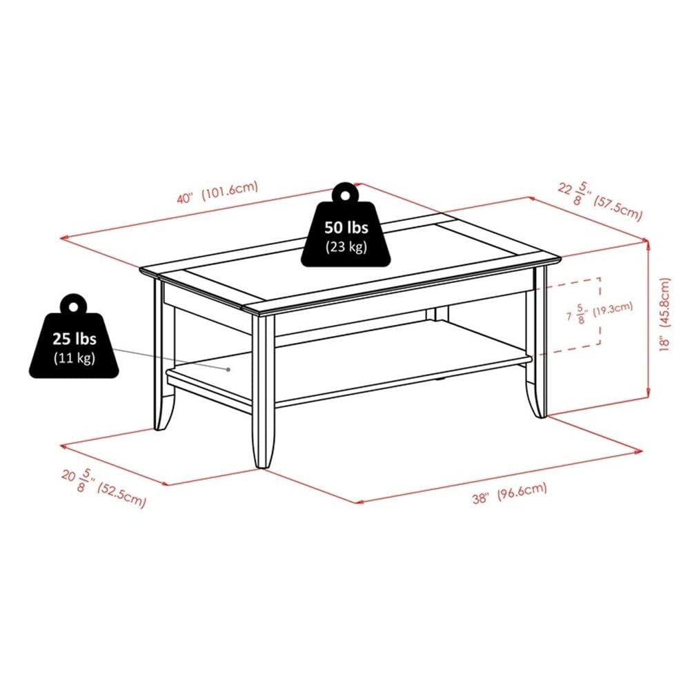 Winsome Wood Santino Coffee Table, Oyster Gray - Image 3