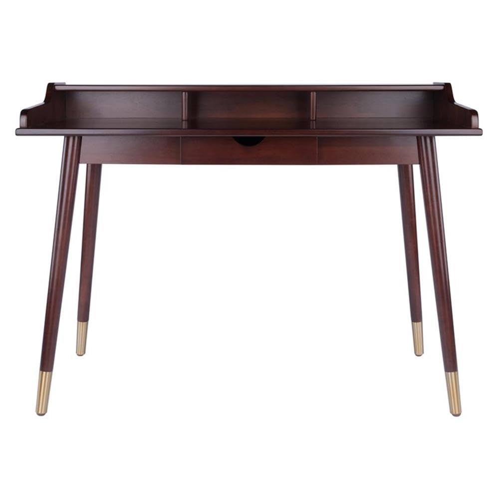 Winsome Wood Sonja Writing Desk, Walnut, 47.2"W x 22"D x 34"H - Image 4